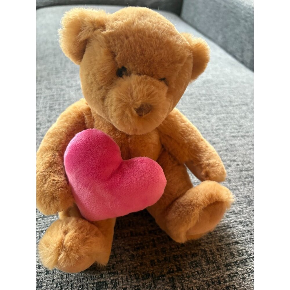 Douglas Plush Teddy Bear Holding Pink Heart 8 inch Stuffed Animal Gift
